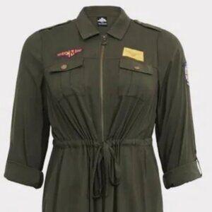 DISCOUNTED! Torrid Captain Marvel Patchwork Shirt Dress 2X